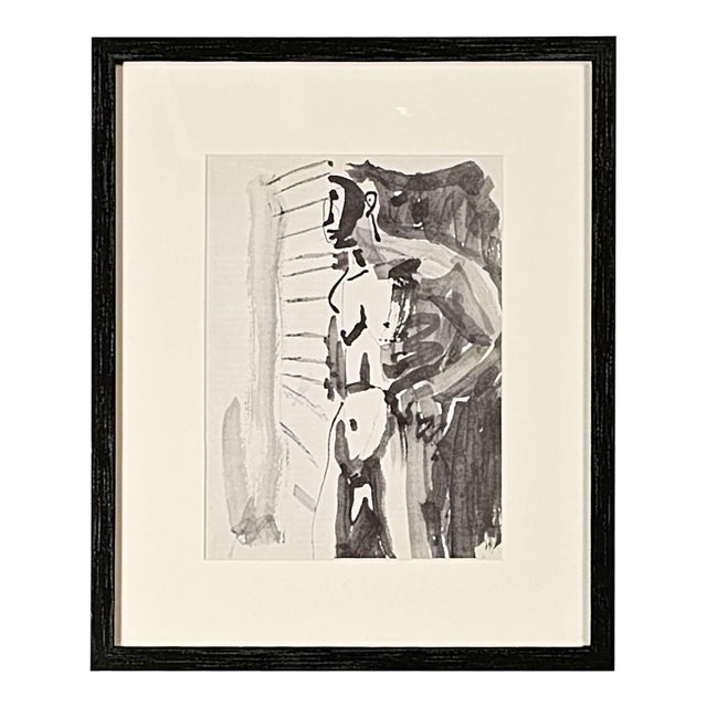 Black and White Graphic of David Park Painting of a Man For Sale