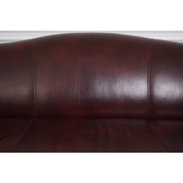 2000 - 2009 Ethan Allen Burgundy Leather Modern Sofa For Sale - Image 5 of 18