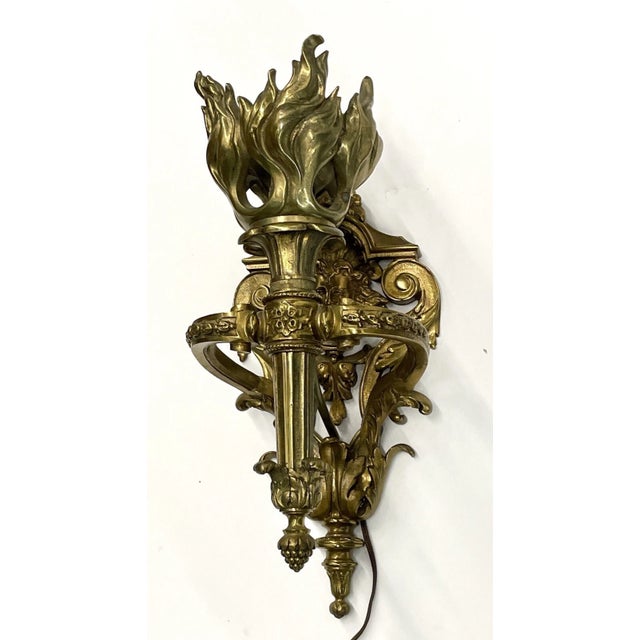 Masterpiece 19thc French Louis XV Massive Gilt Bronze Gas Converted Wall Sconce Signed by Maison E. Mottheau & Fils Paris. For Sale - Image 14 of 18