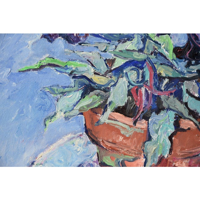 Richild Holt, Pansies, 1990, Oil Painting on Canvas, Framed For Sale - Image 7 of 12