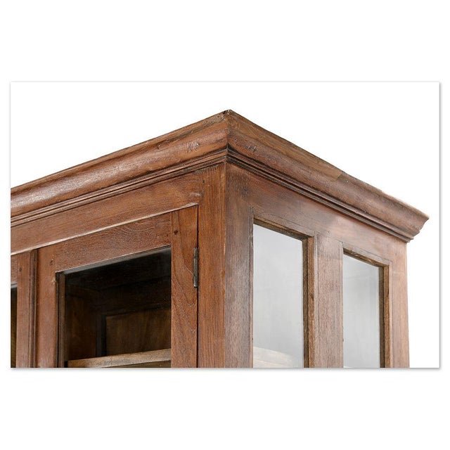 Solid Wood Cabinet with 8 Glazed Compartments For Sale - Image 4 of 9