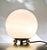Metal Art Deco Ball Table Lamp Made of Opal Glass by Tecnolumen, Mod. AD32 Light For Sale - Image 7 of 9