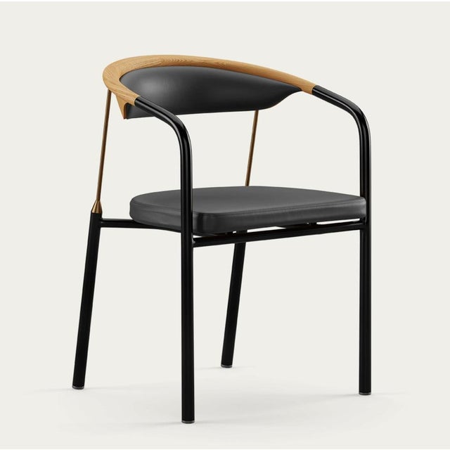 Contemporary Chairman Chair in Oak with Upholstery in Black by Henrik Tengler for One Collection For Sale - Image 3 of 16