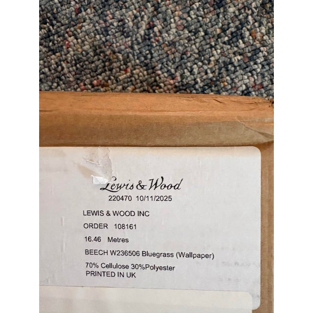 Paper Lewis and Wood Beech - Widewidth Wallpaper Bluegrass Color For Sale - Image 7 of 10