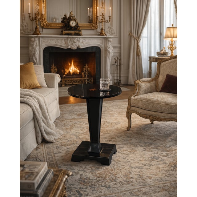 Lacquered Oak Side Table, 1940s For Sale - Image 3 of 6