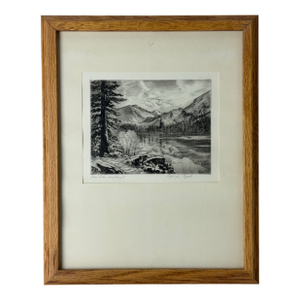 Lyman Byxbe “Bear Lake and Trail” Original Etching, C. 1920s–30s