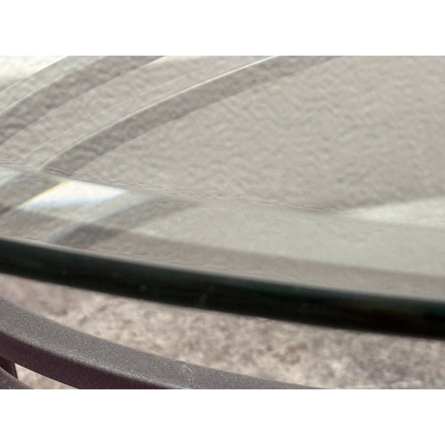French Art Deco Style Wrought Iron Oval Glass Coffee Table For Sale - Image 9 of 12