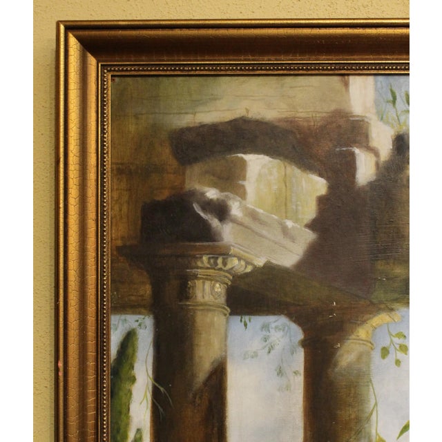 Early-Mid 20th Century Set of Three Italian Architectural Ruins Paintings For Sale - Image 10 of 10