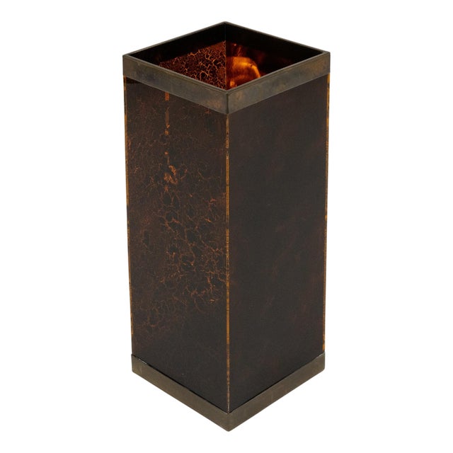 Umbrella Stand in Tortoiseshell Acrylic and Brass from Christian Dior, 1970s For Sale