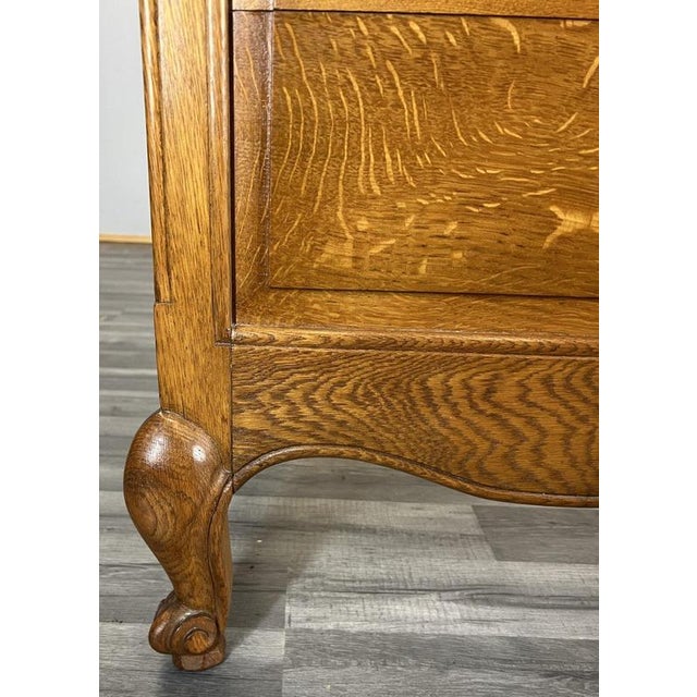 Wood Vintage French Louis XVI Style Oak King Size Bed Frame with Carved Headboard For Sale - Image 7 of 14