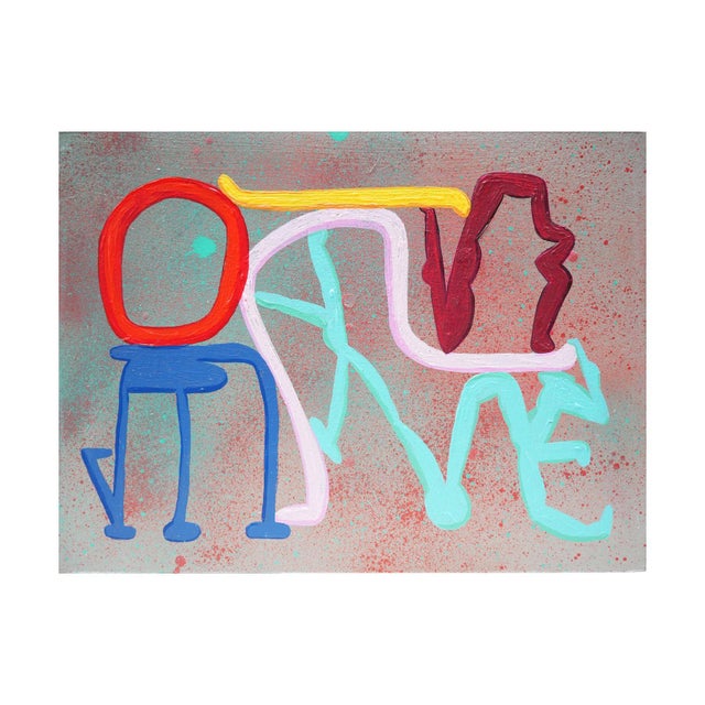 2020s Peter Healy "Standing Ovation" Blue, Pink, Red, and Gray Abstract Contemporary Painting, 2022 For Sale - Image 5 of 12