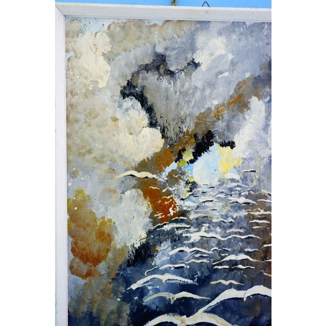 After Michela Marchiotti, Landscape with Seagulls, 20th Century, Oil Painting on Canvas, Framed For Sale - Image 4 of 13