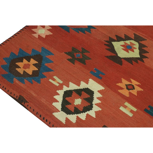 1950s Vintage Persian Tribal Kilim Rug in Red With Geometric Patterns - By Rug & Kilim For Sale - Image 5 of 7