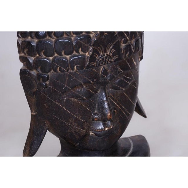 Vintage Asian Sculpture in Lacquered Wood, 1920s For Sale - Image 6 of 10