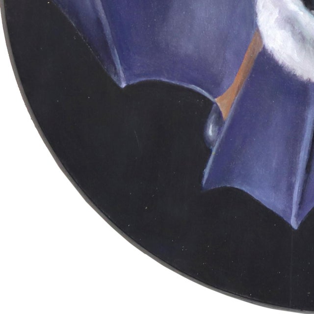 Dandelion Bat - Original Nocturnal Bat Flying Through the Night Pop Art Oil Painting For Sale - Image 4 of 9