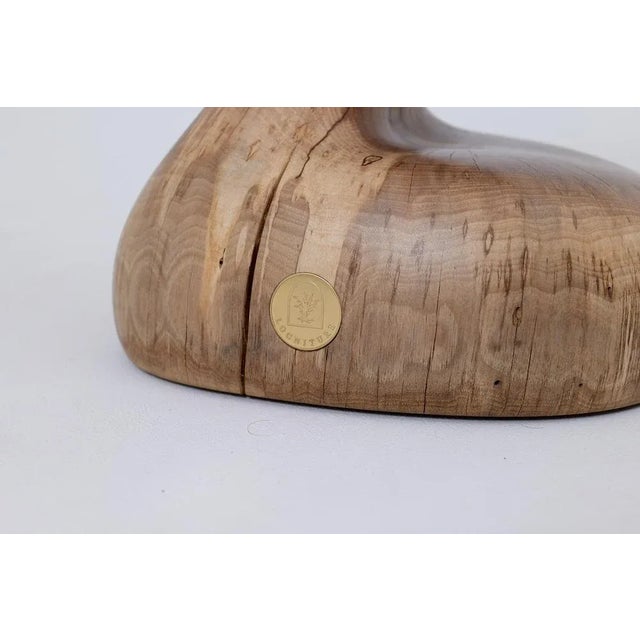 Walnut Wooden Sculptural Side Table by Logniture For Sale - Image 4 of 14