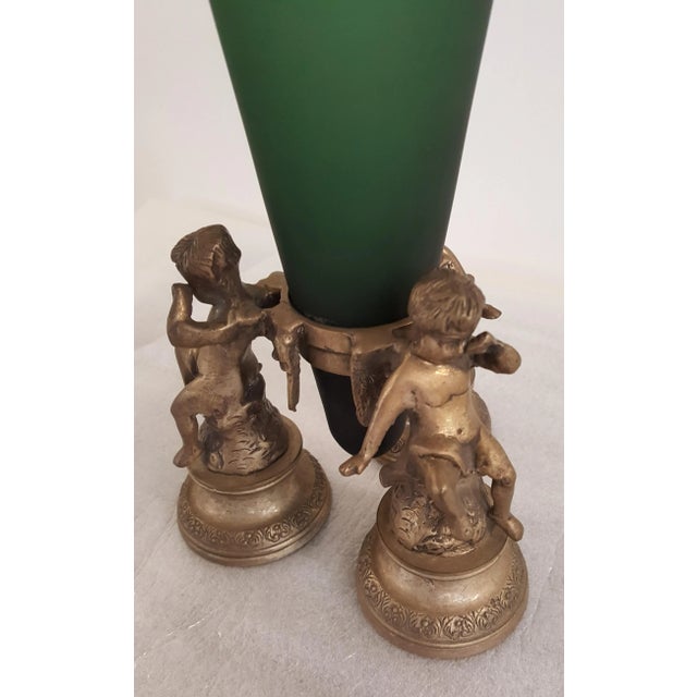 Maitland Smith Green Glass and Brass Epergne For Sale In New York - Image 6 of 8