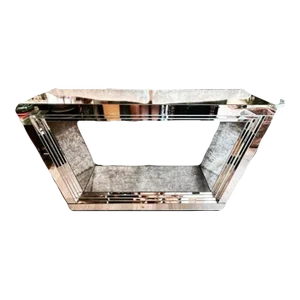 Art Deco Revival Mirrored Console Table Circa 1970s -
