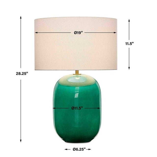 Textile Hollis Teal Table Lamp For Sale - Image 7 of 7