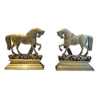 Pair of bronze horses. Work in French. For Sale
