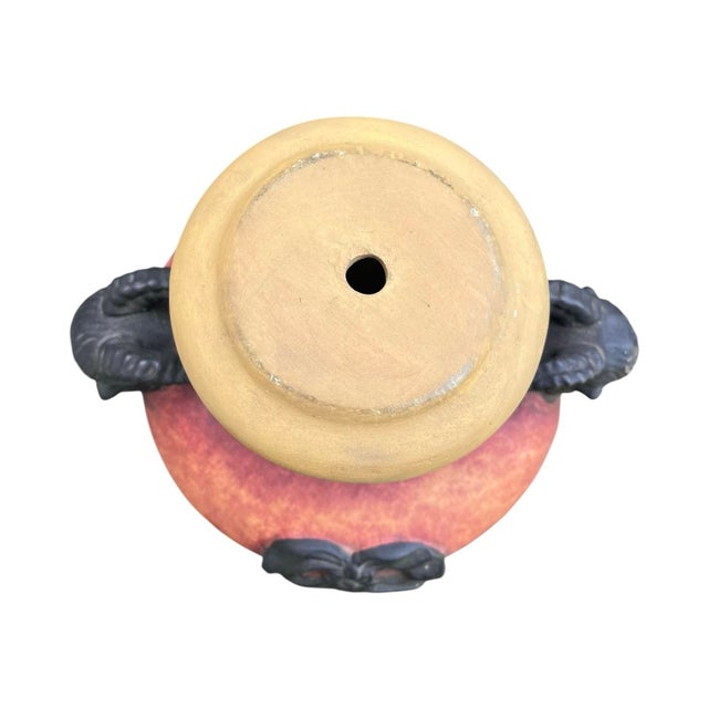 Plastic Painted Urn With Ram Heads and Swag Motifs For Sale - Image 7 of 8