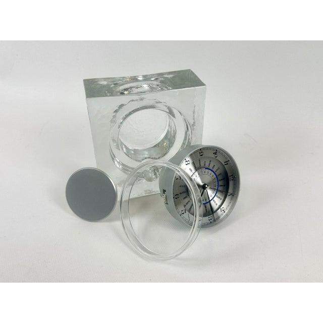 Postmodern Crystal World Time Table Clock by Rastal for Wiesenthal, 1980s For Sale - Image 9 of 13