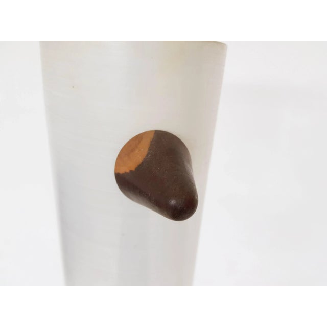 Vintage Danish Glass & Wood Pendant Lamp For Sale - Image 4 of 8