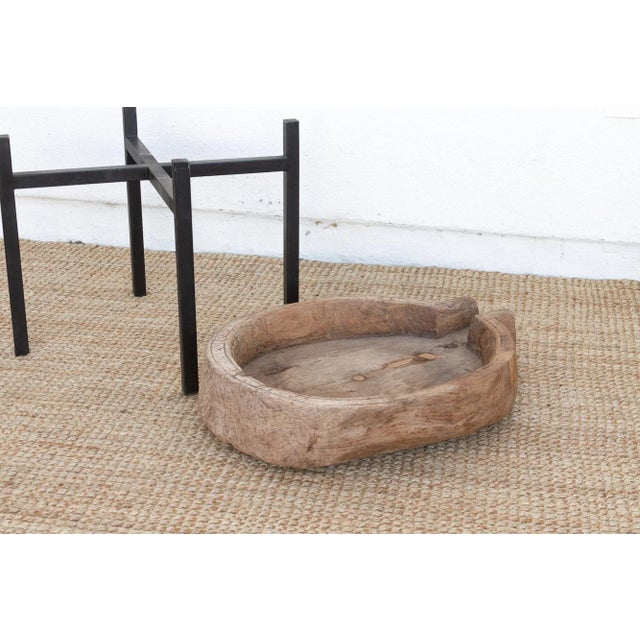 Rustic Modern Antique Bowl Table For Sale - Image 9 of 10