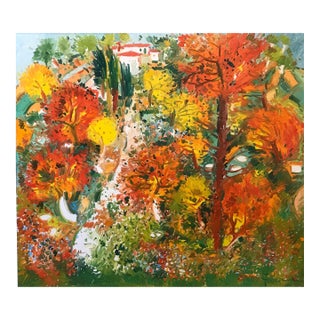 "Fall Foliage", Athos Faccincani, Italian Post-Impressionist (B. 1951) Oil on Canvas For Sale