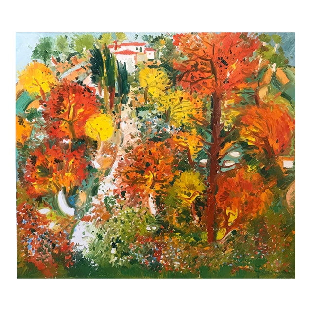 "Fall Foliage", Athos Faccincani, Italian Post-Impressionist (B. 1951) Oil on Canvas For Sale