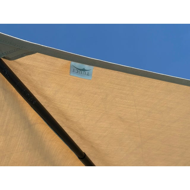 Metal Tuuci® Ocean Master Cantilever Umbrella – 10' Square Bronze | Marine-Grade Canvas | 600 Lb Freestanding Base For Sale - Image 7 of 18