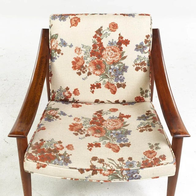 Lawrence Peabody Mid Century Walnut Lounge Chairs - Pair For Sale - Image 12 of 12