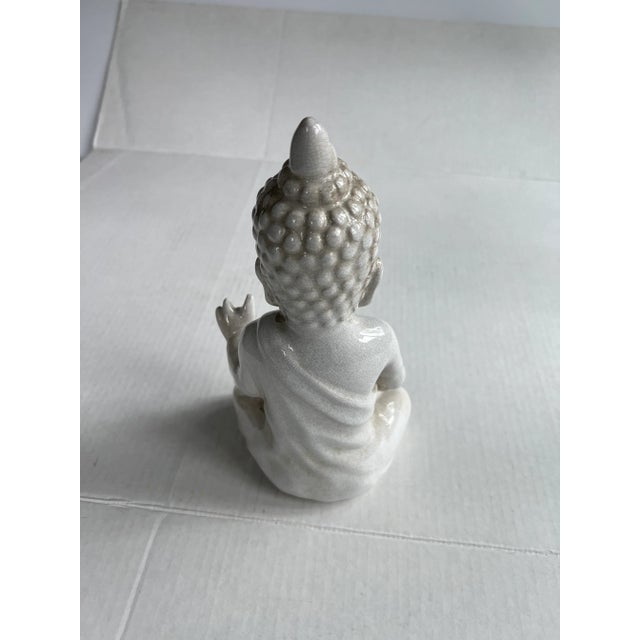 White Porcelain Thai Buddha Figurine For Sale - Image 11 of 11
