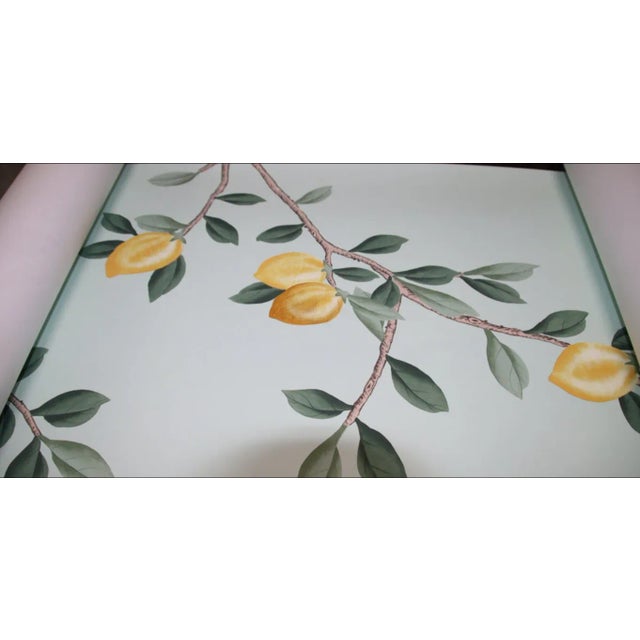 Blue Lemon Tree Light Blue Wallpaper Mural - 5 Panels For Sale - Image 8 of 9