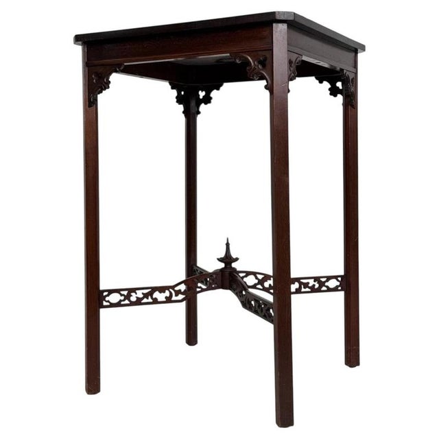 Antique English Mahogany Side Table, 1920s For Sale - Image 6 of 9