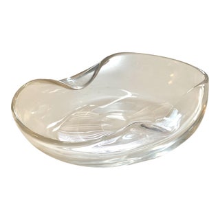 1980s Elsa Peretti for Tiffany & Co Double Thumb Print Glass Bowl For Sale