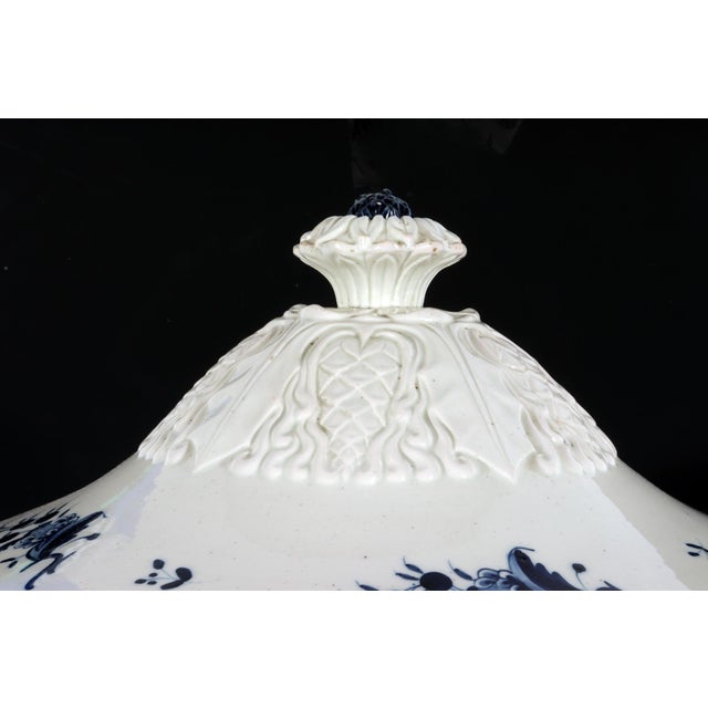 Ceramic Early 19th Century Nimy Belgian Faience Large Blue & White Chinoiserie Soup Tureen, Cover & Stand For Sale - Image 7 of 12