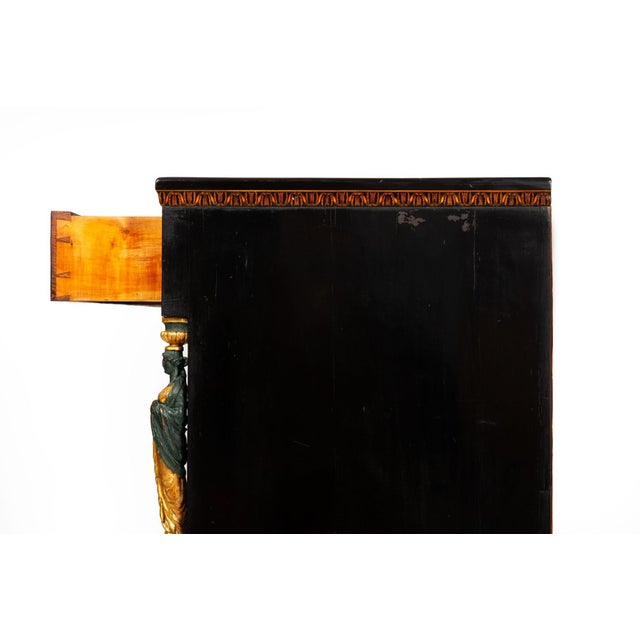 Fine Austrian Empire Black Lacquered Cabinet Sideboard Circa 1820 For Sale - Image 17 of 18