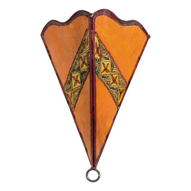 Vintage Parchment Tribal Art Wall Sconce North African For Sale