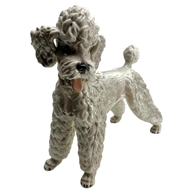 1930s Antique Vienna Keramos Austria Porcelain Poodle, 1930s For Sale - Image 5 of 13