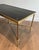 Maison Jansen 1940s Neoclassical style brass coffee table with black leather top Attributed to Maison Jansen For Sale - Image 4 of 12
