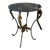 1900s Antique Wrought Iron Marble Top Coffee Table With Golden Leaves Accent. Louis XIV Style For Sale