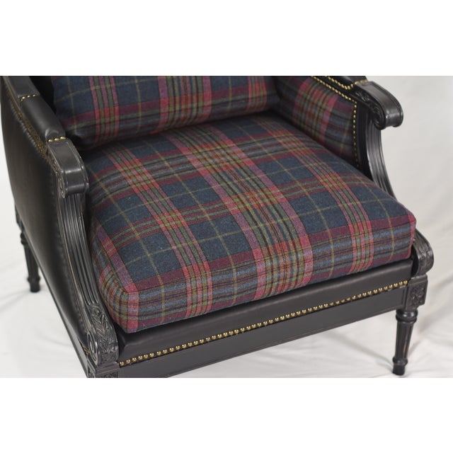 Traditional Ralph Lauren Plaid Armchairs & Ottoman For Sale - Image 3 of 16