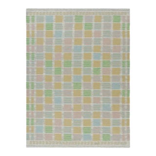 Rug & Kilim’s Scandinavian Style Rug in Beige With Colorful Geometric Patterns For Sale