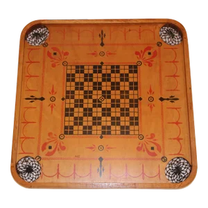 Antique Carrom Large Wooden Game Board Double-Sided No. 1 Archarena Style (E)