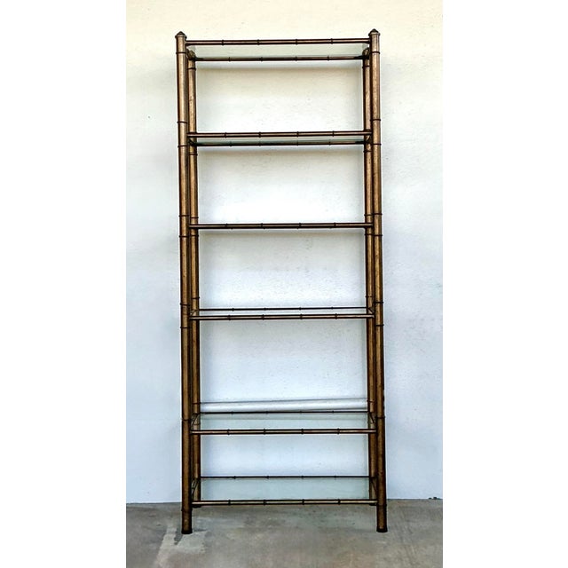 Vintage Burnished Brass Etagere For Sale In West Palm - Image 6 of 12