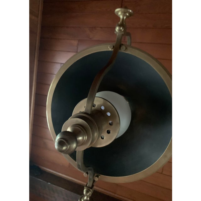 Brass Solid Brass Train Station Pendant Lamp For Sale - Image 8 of 10