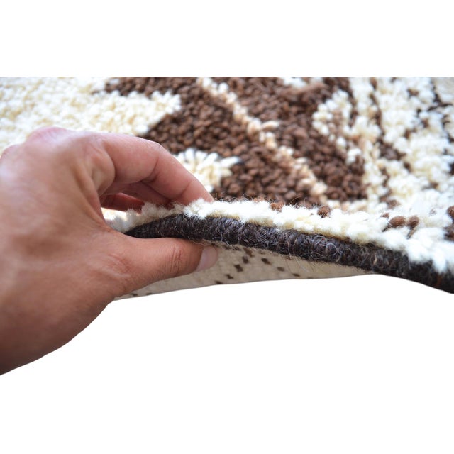 Hand-Knotted Kurdish Runner Rug . Tribal Herki . Undyed Wool Hallway Decor - 2′10″ × 11′11″ For Sale - Image 13 of 14