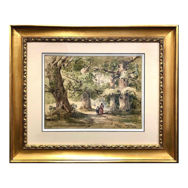 19th-Century French Impressionist Landscape in Watercolor by Paul Roux (1845–1918) For Sale