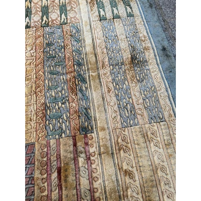 Textile Vintage Chinese Art Deco Silk Rug, 1990s For Sale - Image 7 of 18